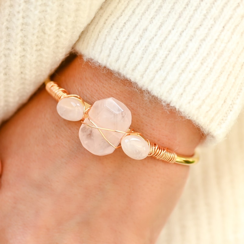 Bracelet Quartz Rose Jonc | Univers Minéral