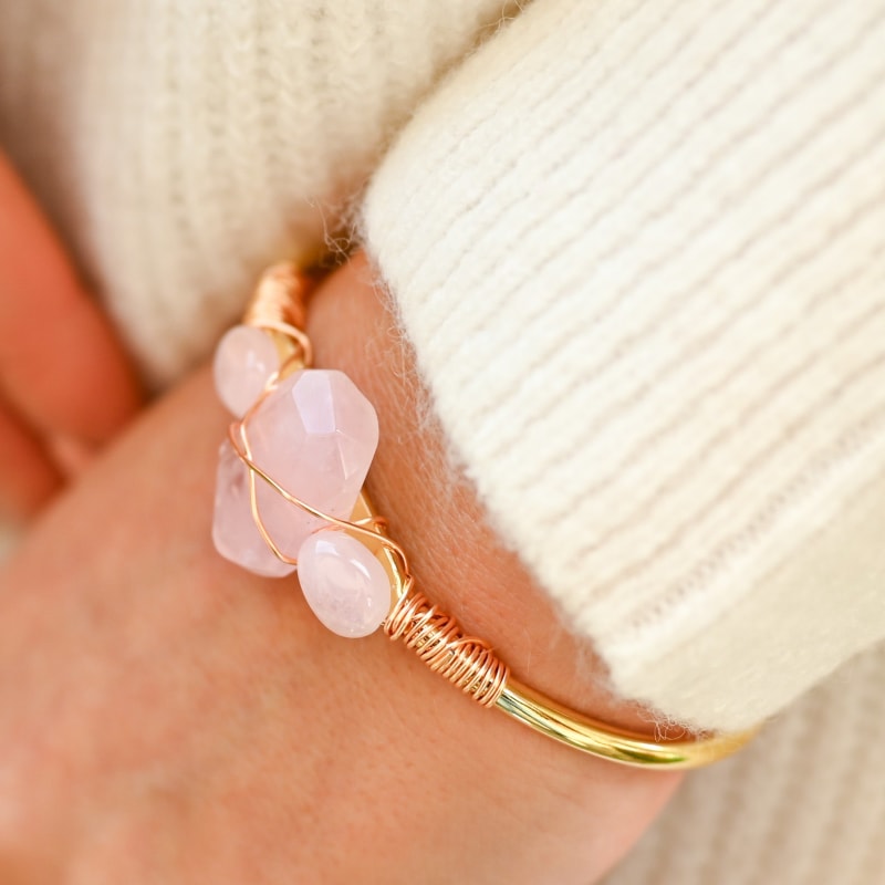 Bracelet Quartz Rose Jonc | Univers Minéral