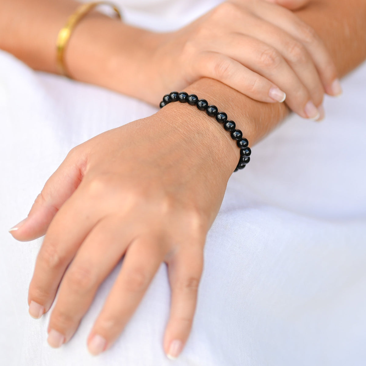 Bracelet Tourmaline Noire 6mm