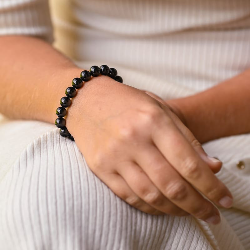 Bracelet Perles Tourmaline noire