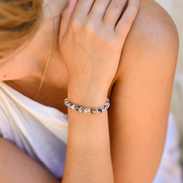 Bracelet quartz tourmaline