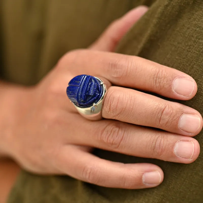 Chevalière lapis lazuli homme hotsell