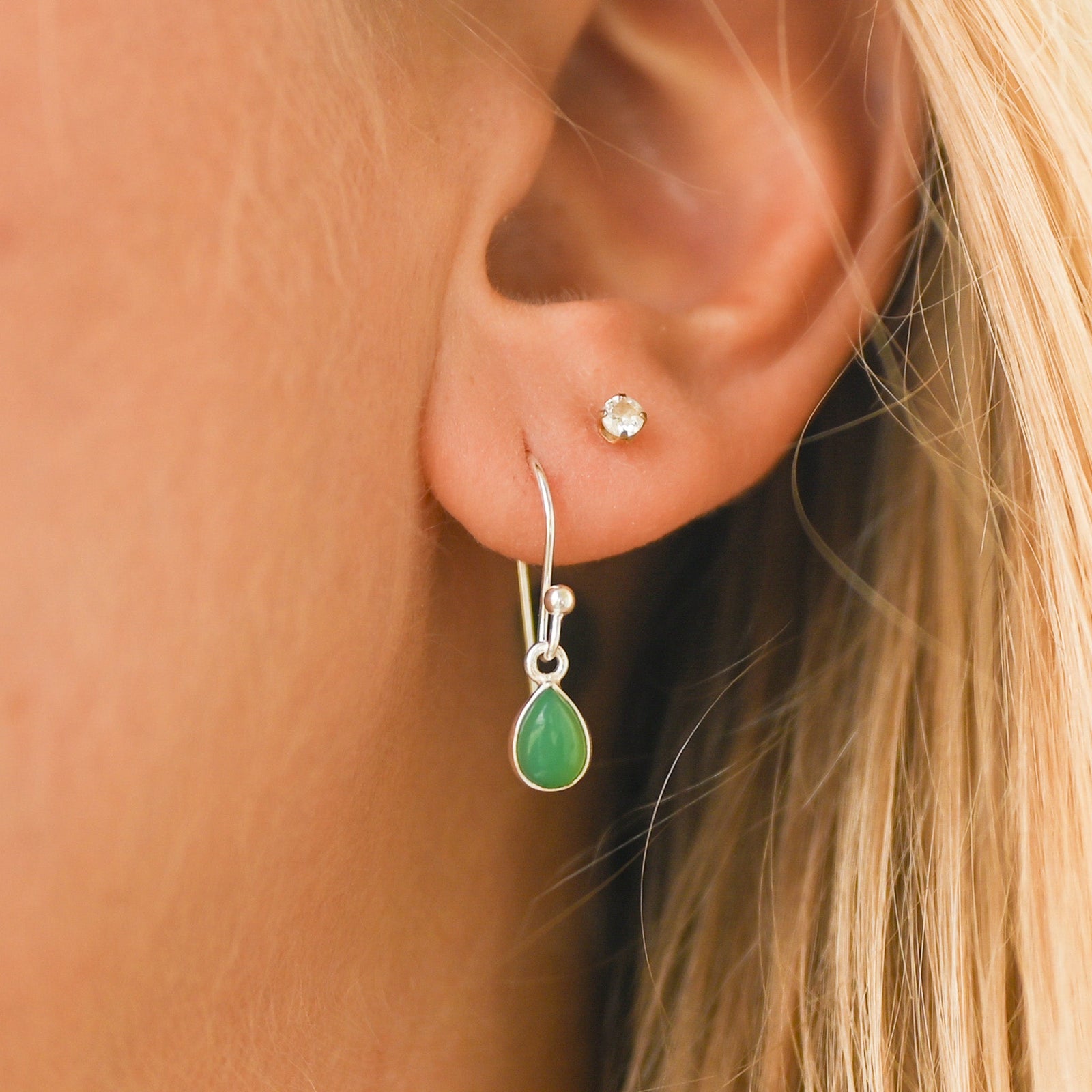 Chrysoprase - Boucles d’oreilles Argent