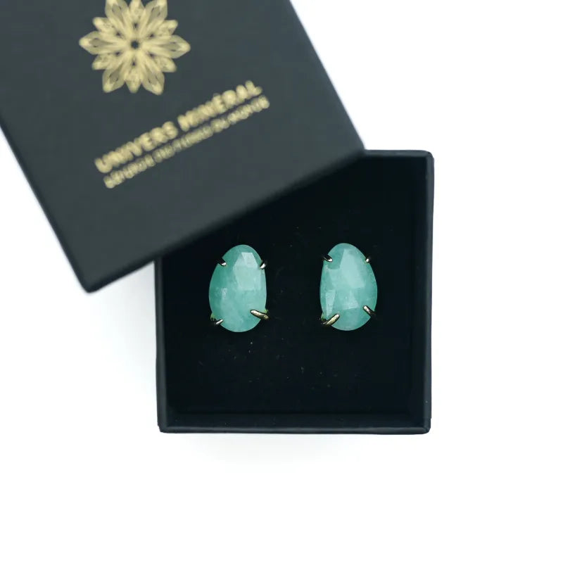 Clous d’oreilles en Amazonite