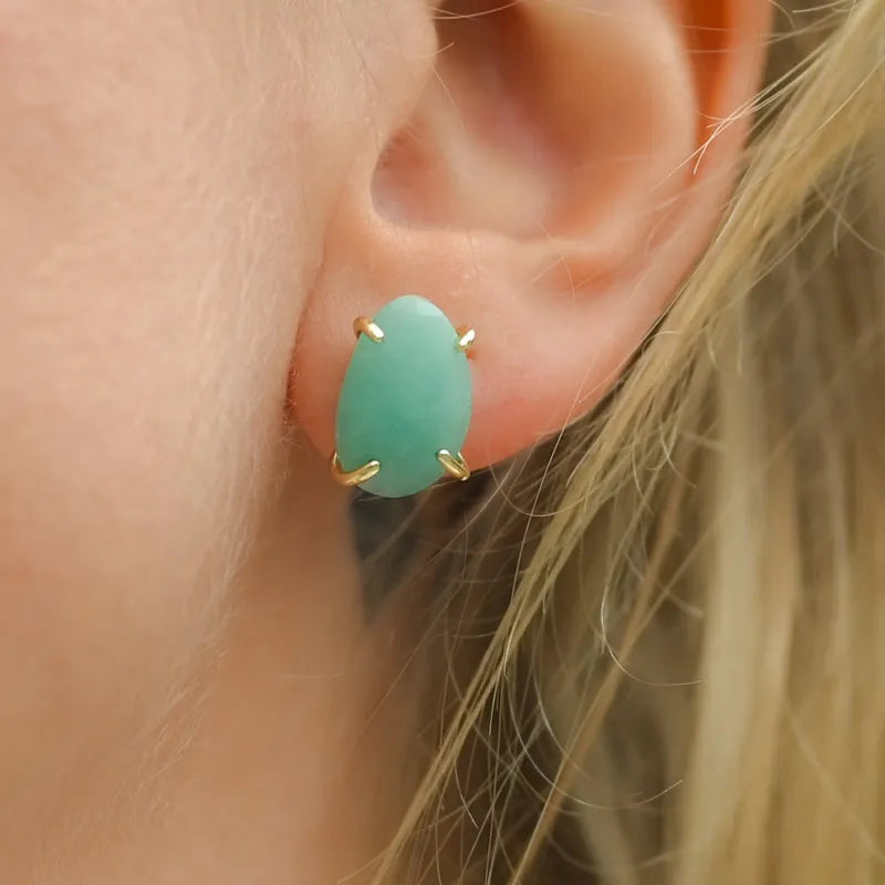 Clous d’oreilles en Amazonite