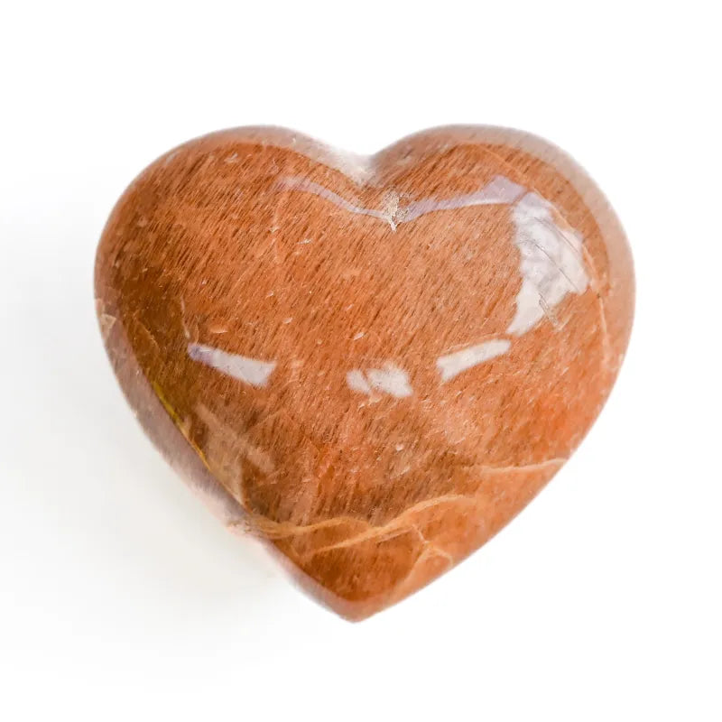 Coeur en Pierre de Lune Orange