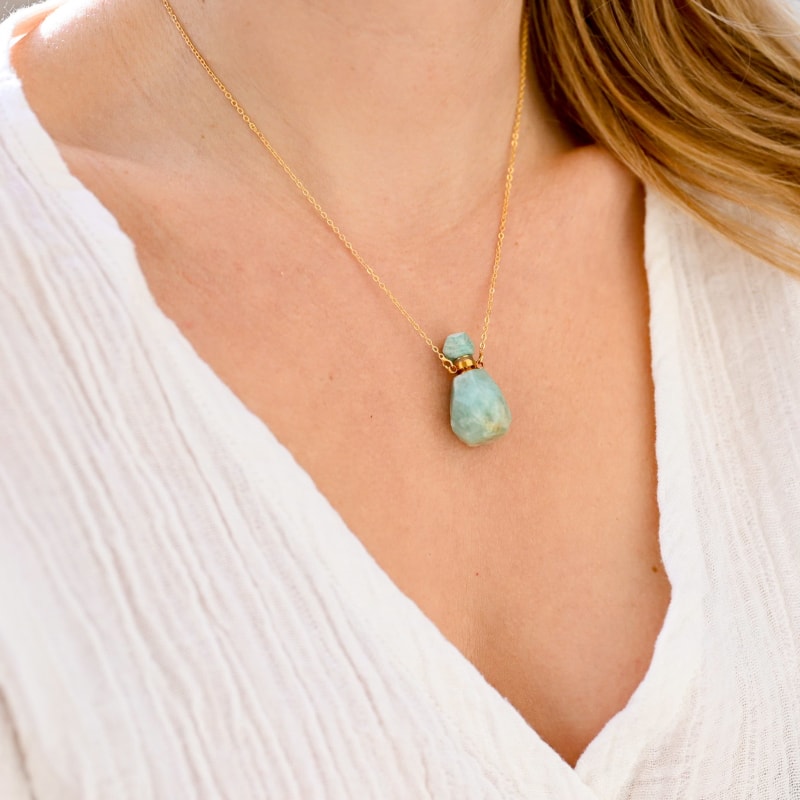 Collier Amazonite Pendentif Fiole | AJ