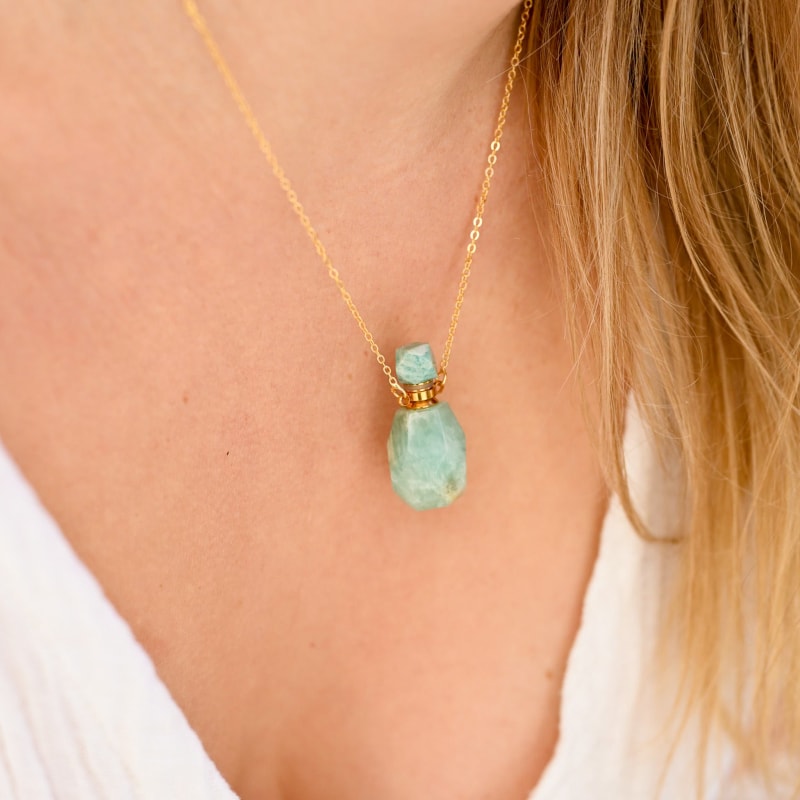 Collier Amazonite Pendentif Fiole | AJ