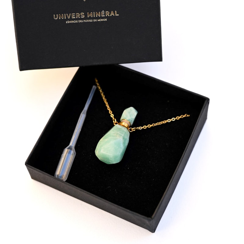 Collier Amazonite Pendentif Fiole | Univers Minéral