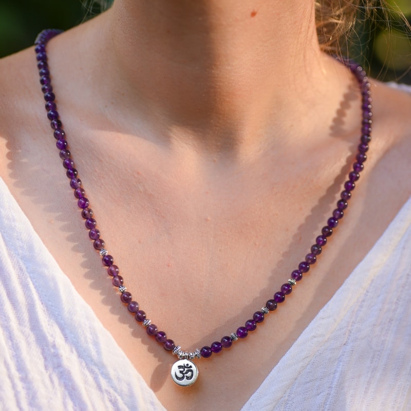 Collier Améthyste Mala-Om | Univers Minéral