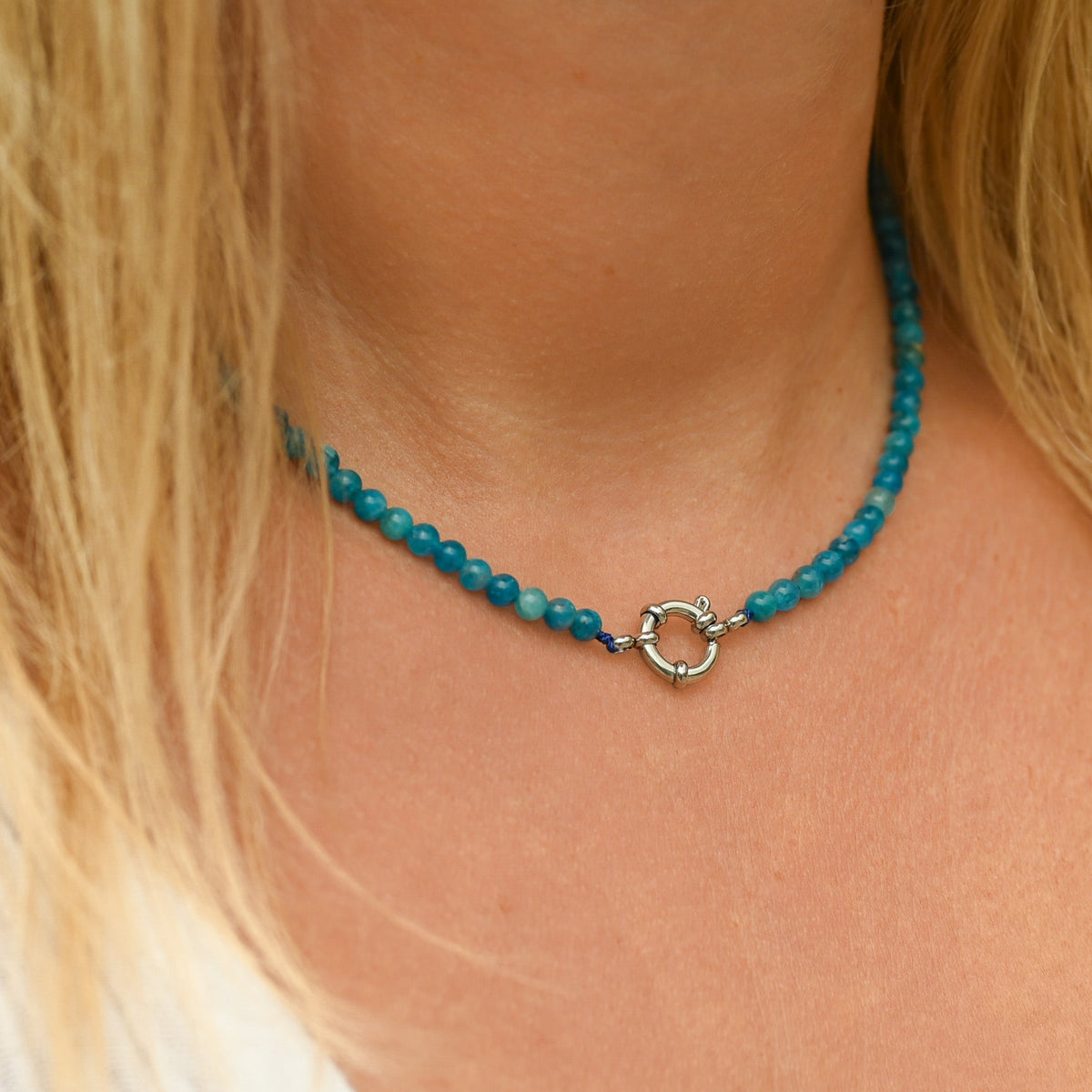 Collier Apatite Bleue
