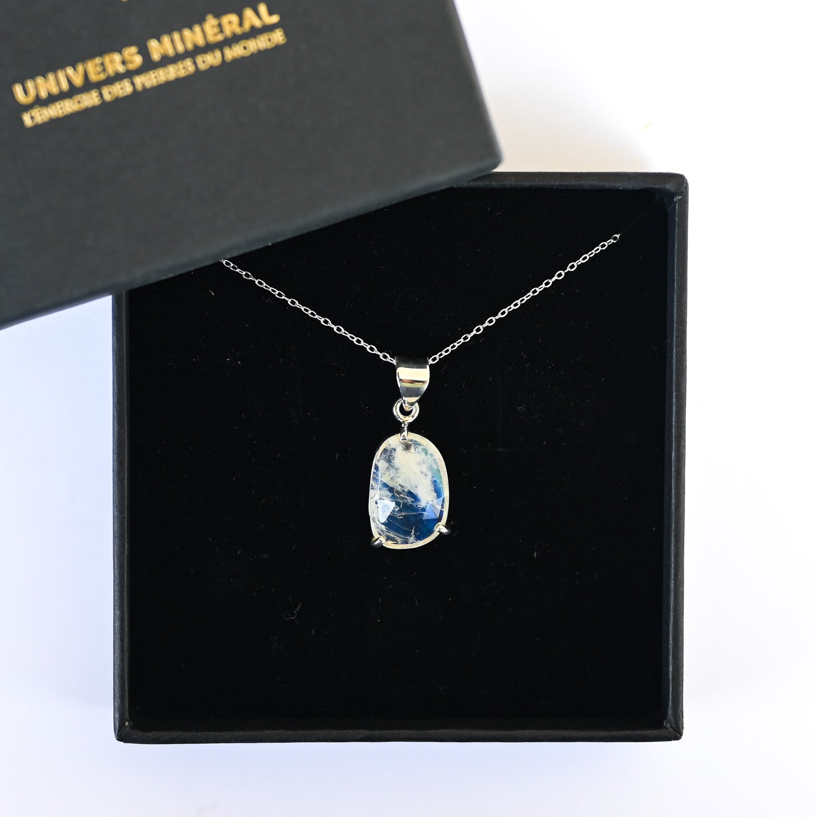 Collier Argent Pierre de lune