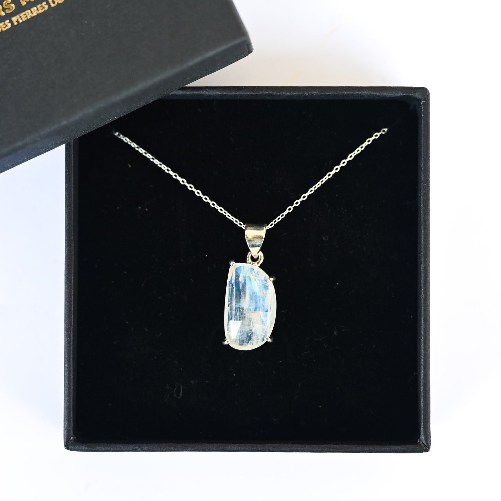 Collier Argent Pierre de lune