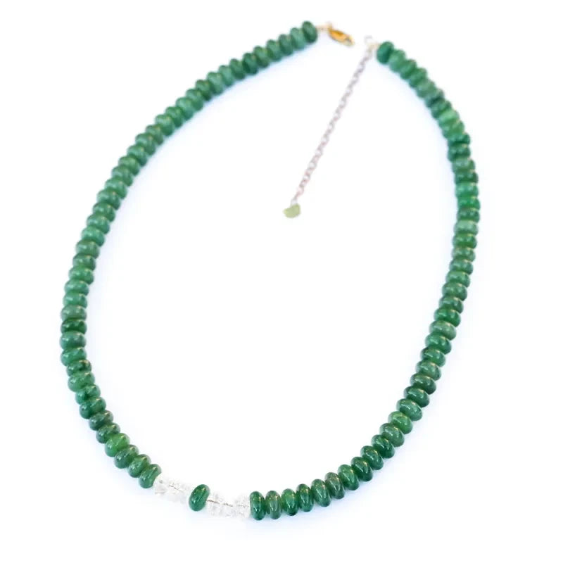 Collier Aventurine et Cristal de Roche