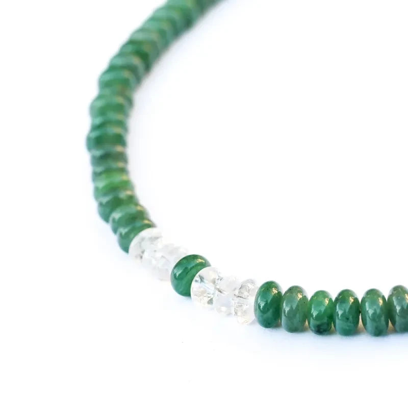 Collier Aventurine et Cristal de Roche