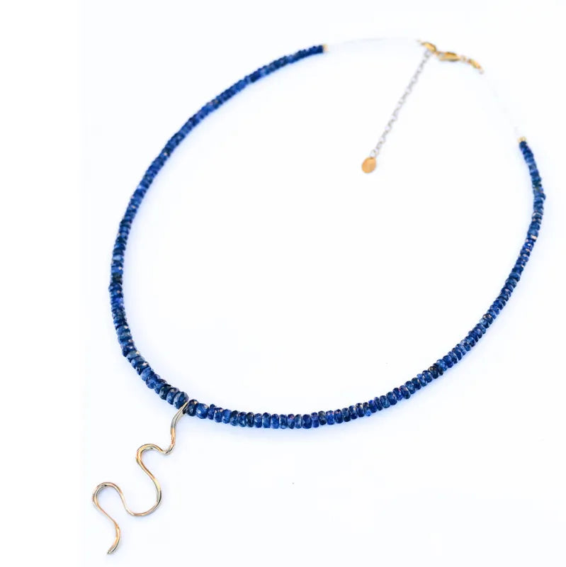 Collier Cyanite bleue et Pierre de Lune