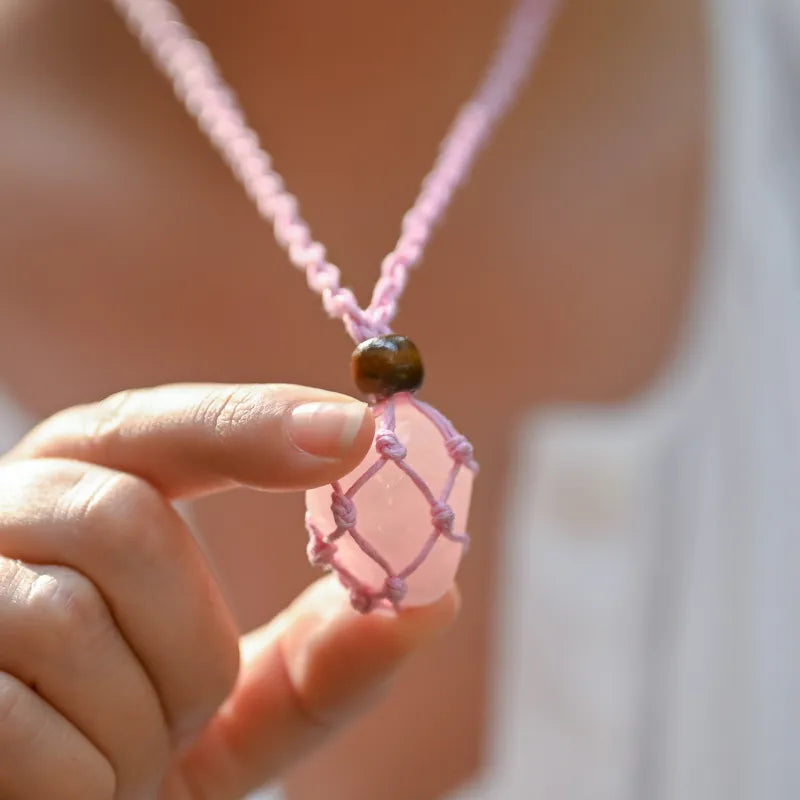 Collier en pierre Quartz rose