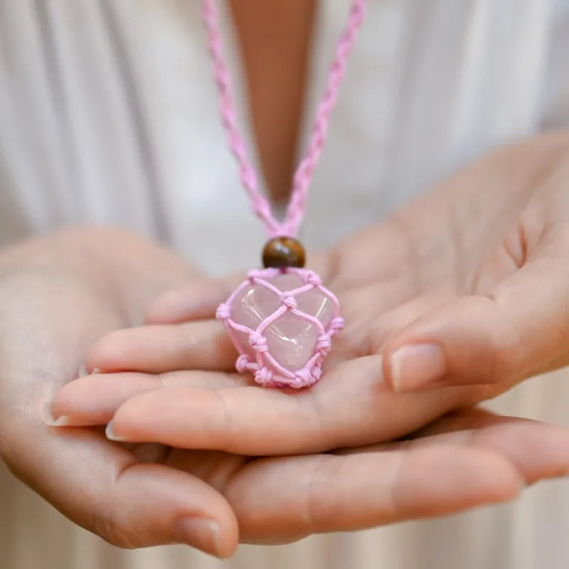 Collier en pierre Quartz rose
