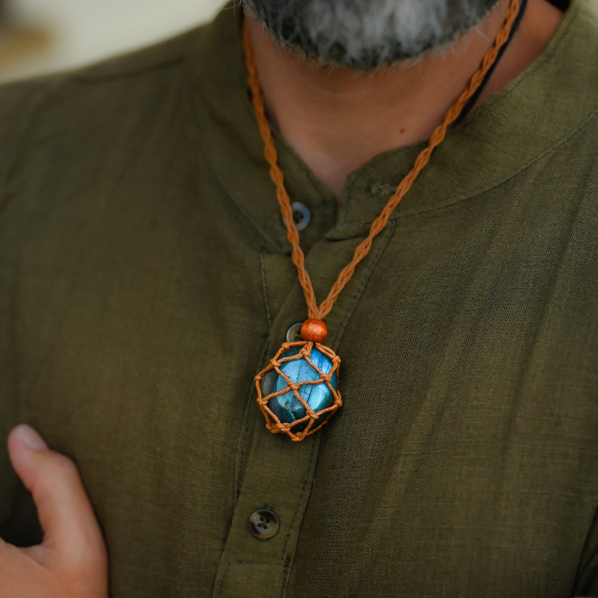 Collier Labradorite Homme