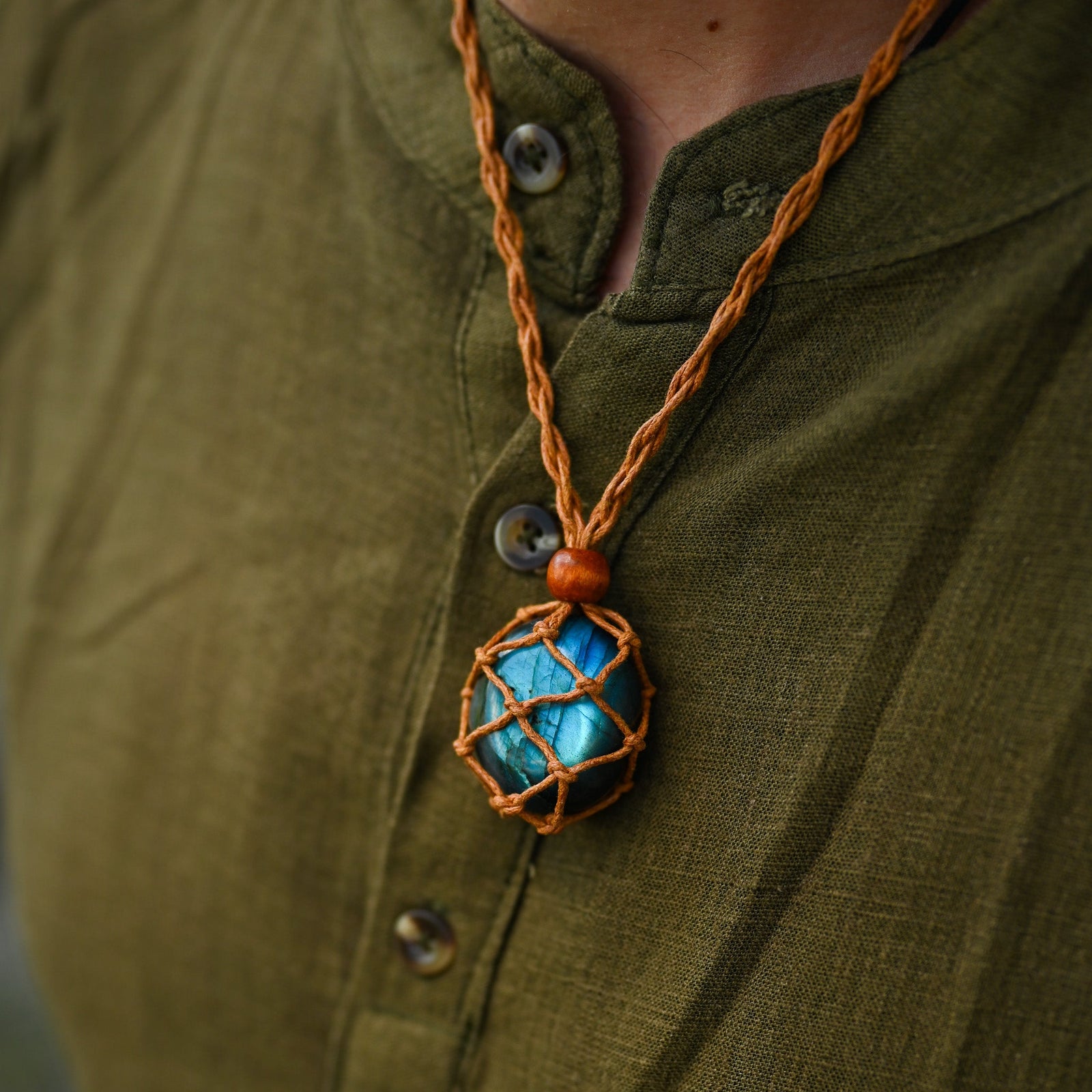 Collier Labradorite Homme