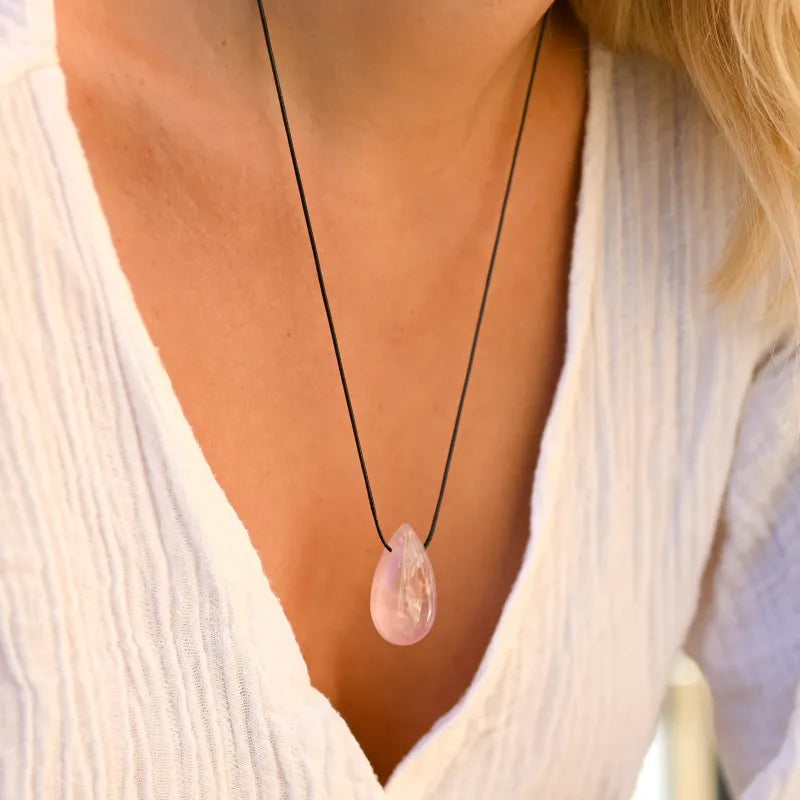 Collier Quartz Rose ’Goutte’