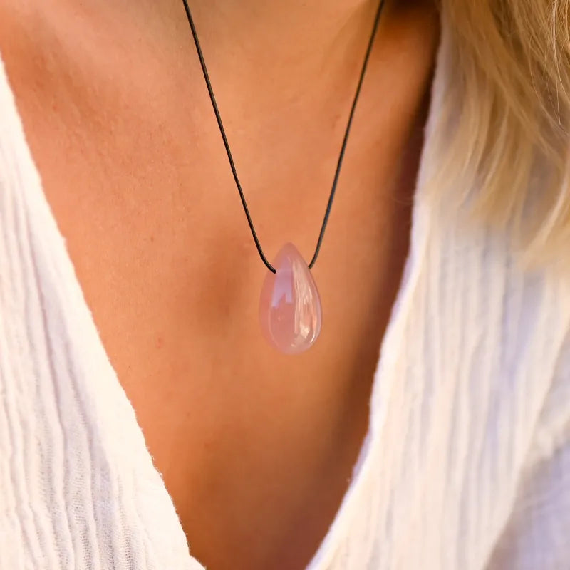 Collier Quartz Rose ’Goutte’