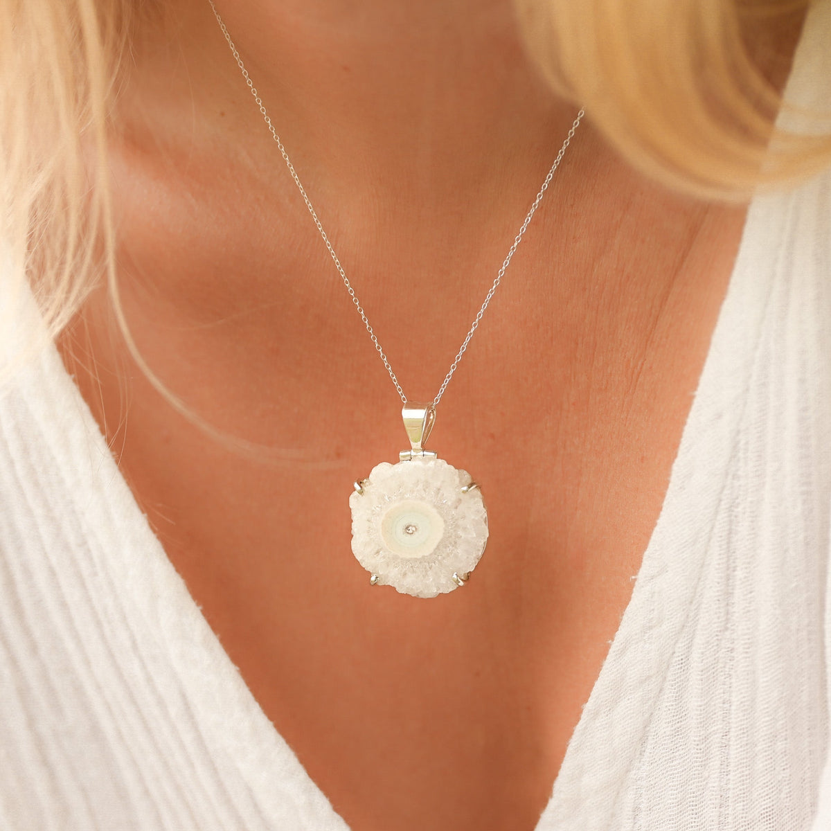 Collier Quartz Solaire ’Soleil D’Uruguay’