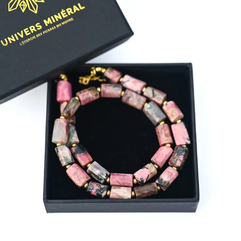 Collier Ras du Cou en Rhodonite