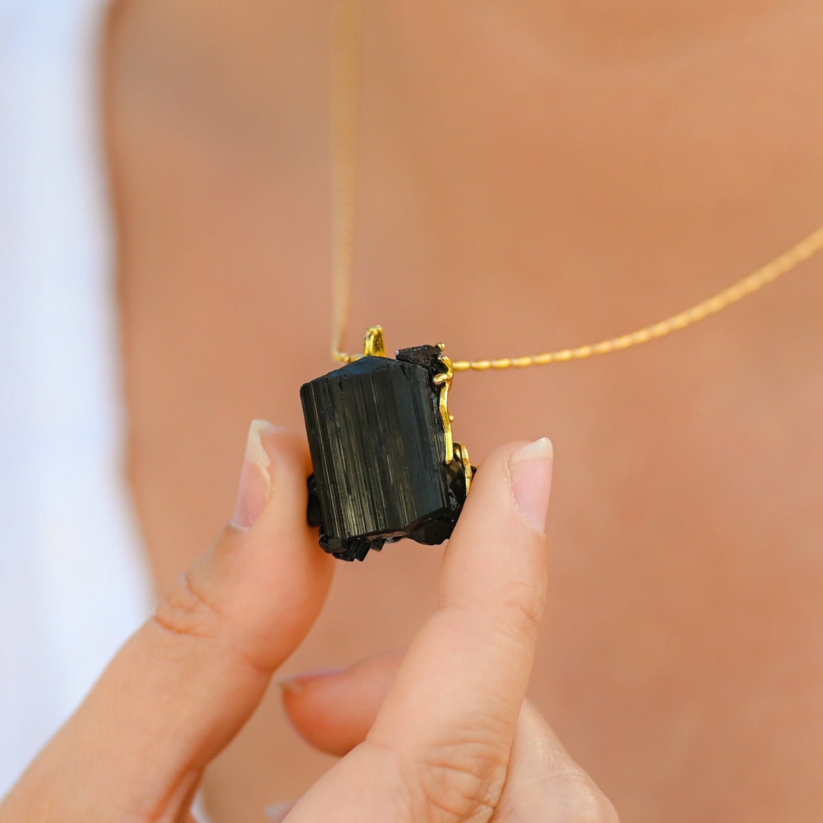 Collier Tourmaline noire cristaux