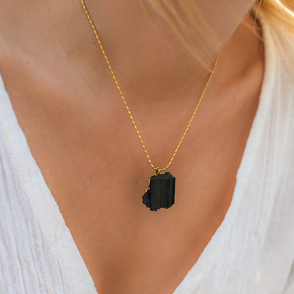 Collier Tourmaline noire cristaux