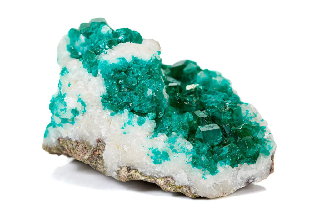 Dioptase sur quartz