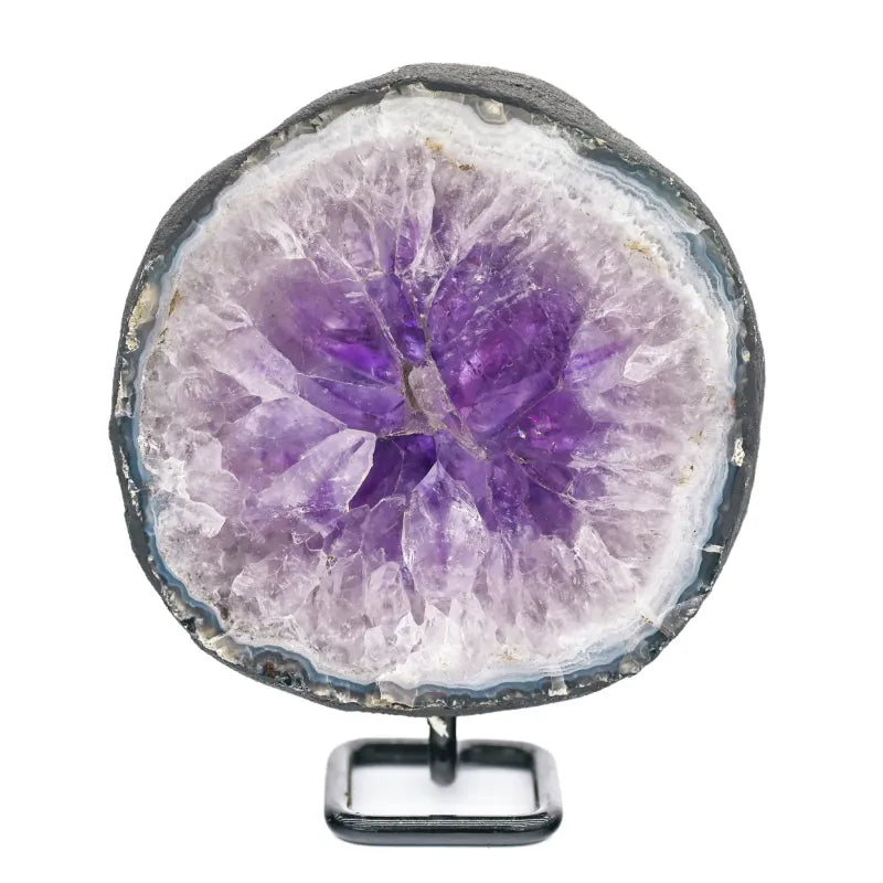 Géode d’améthyste - Tranche sur socle