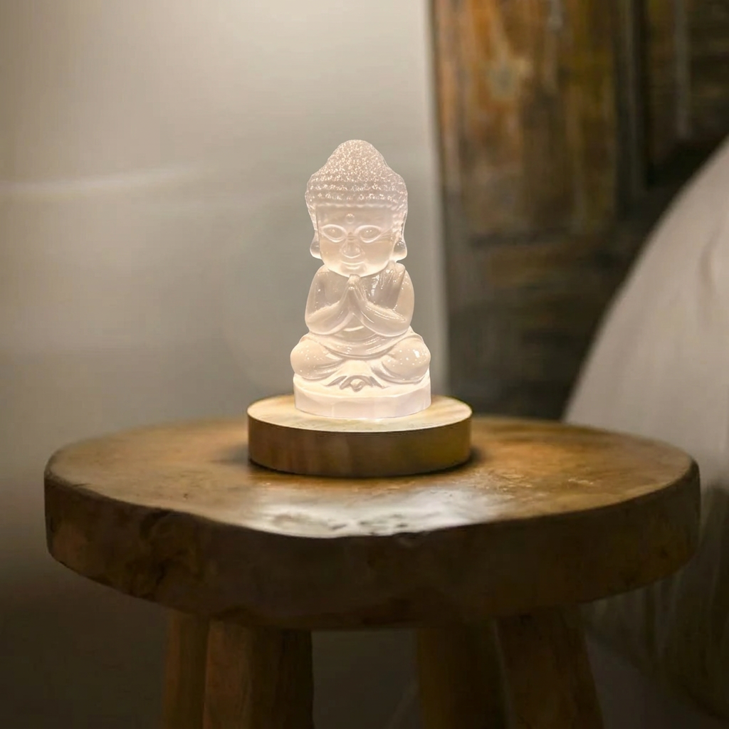 Lampe en sélénite - Bouddha