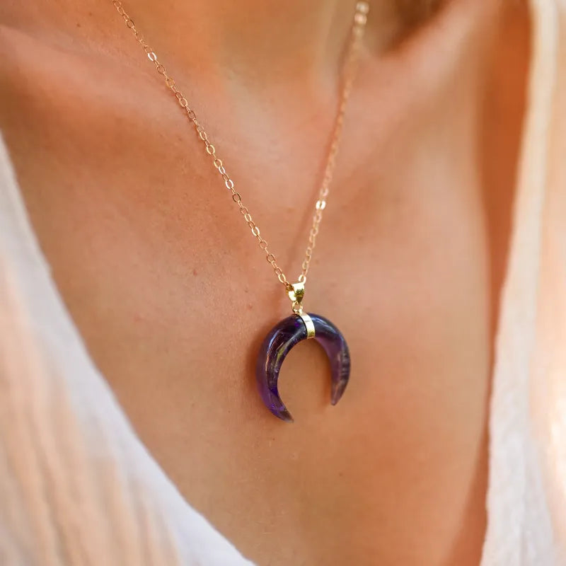 Pendentif Améthyste Lune