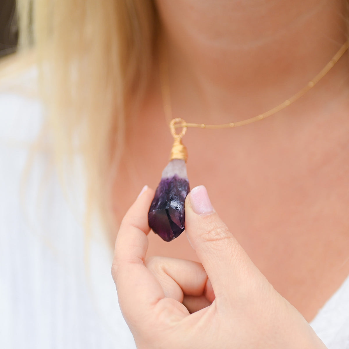 Pendentif en Améthyste Brute