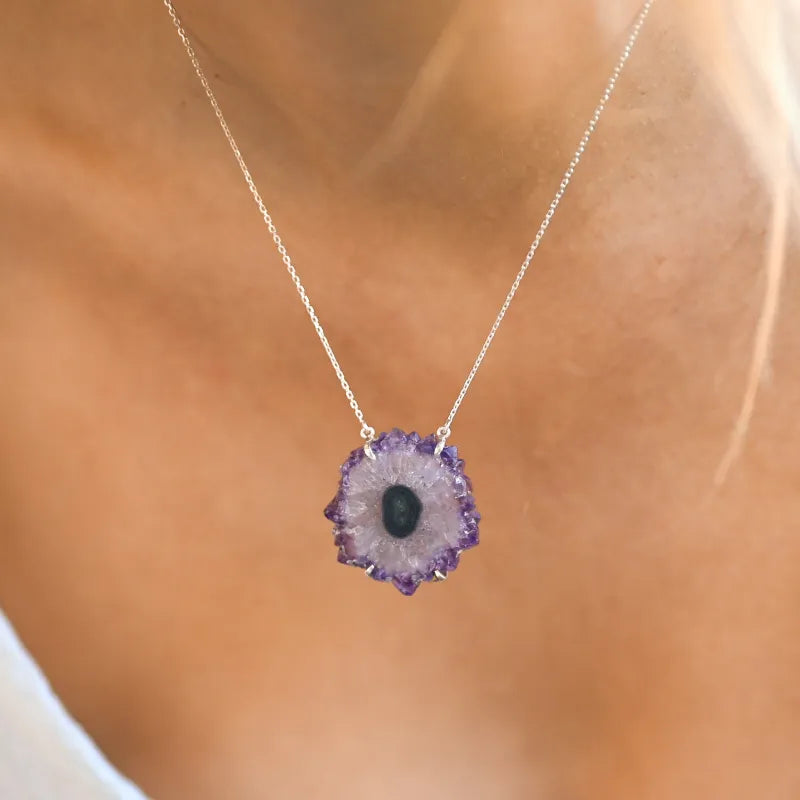 Pendentif en Améthyste solaire ’Etoile d’Uruguay’