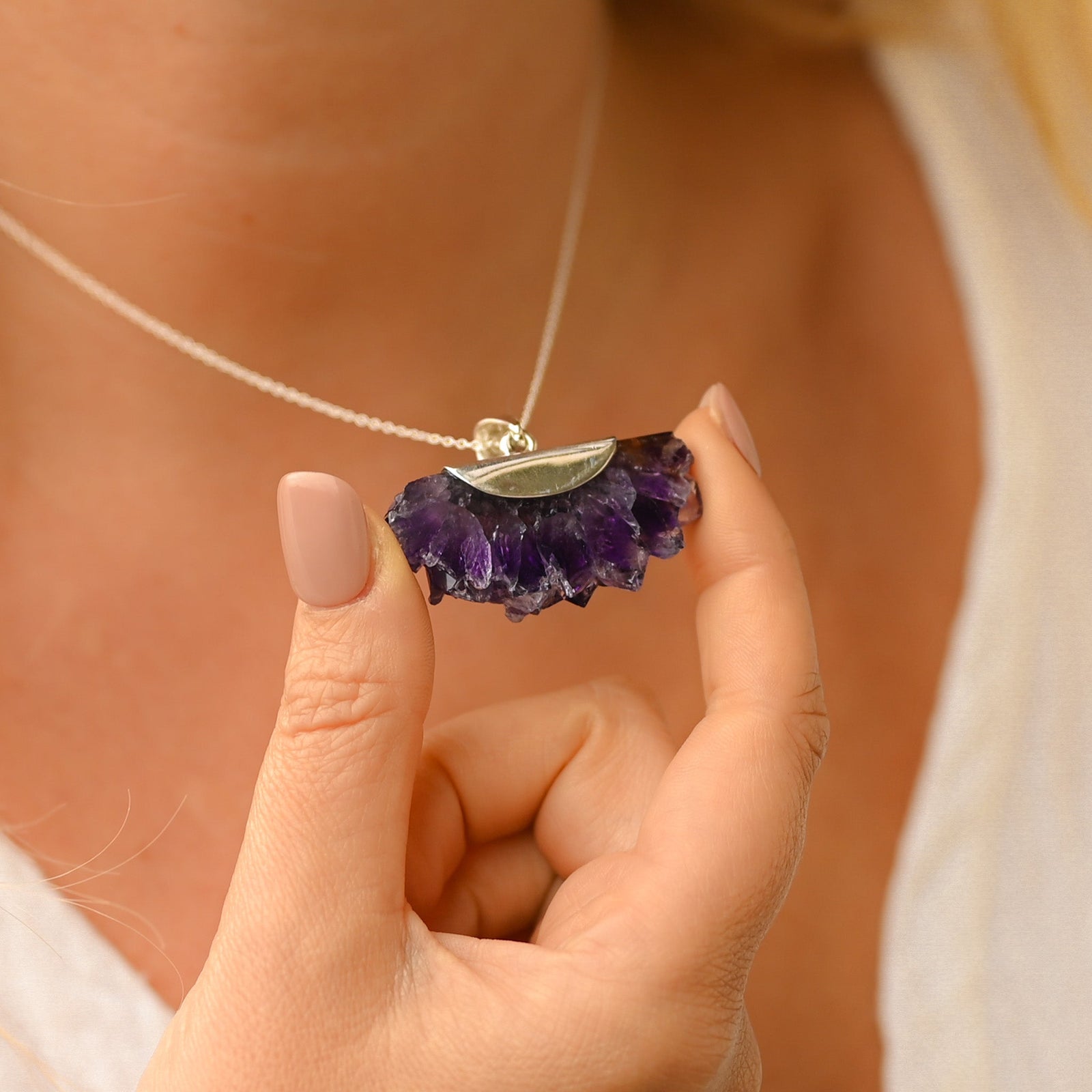 Pendentif en Améthyste solaire ’Etoile d’Uruguay’