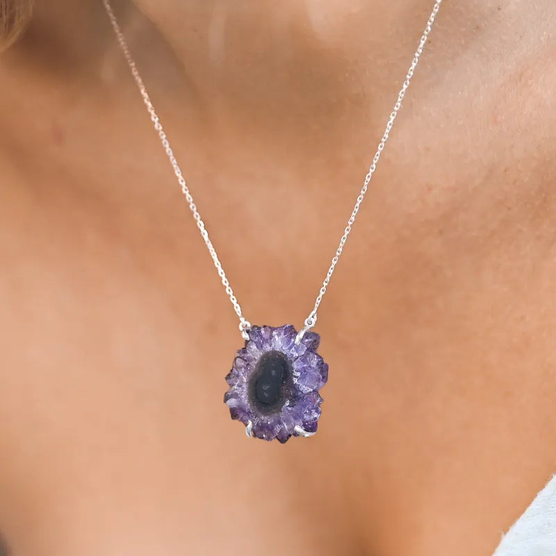 Pendentif en Améthyste solaire ’Etoile d’Uruguay’