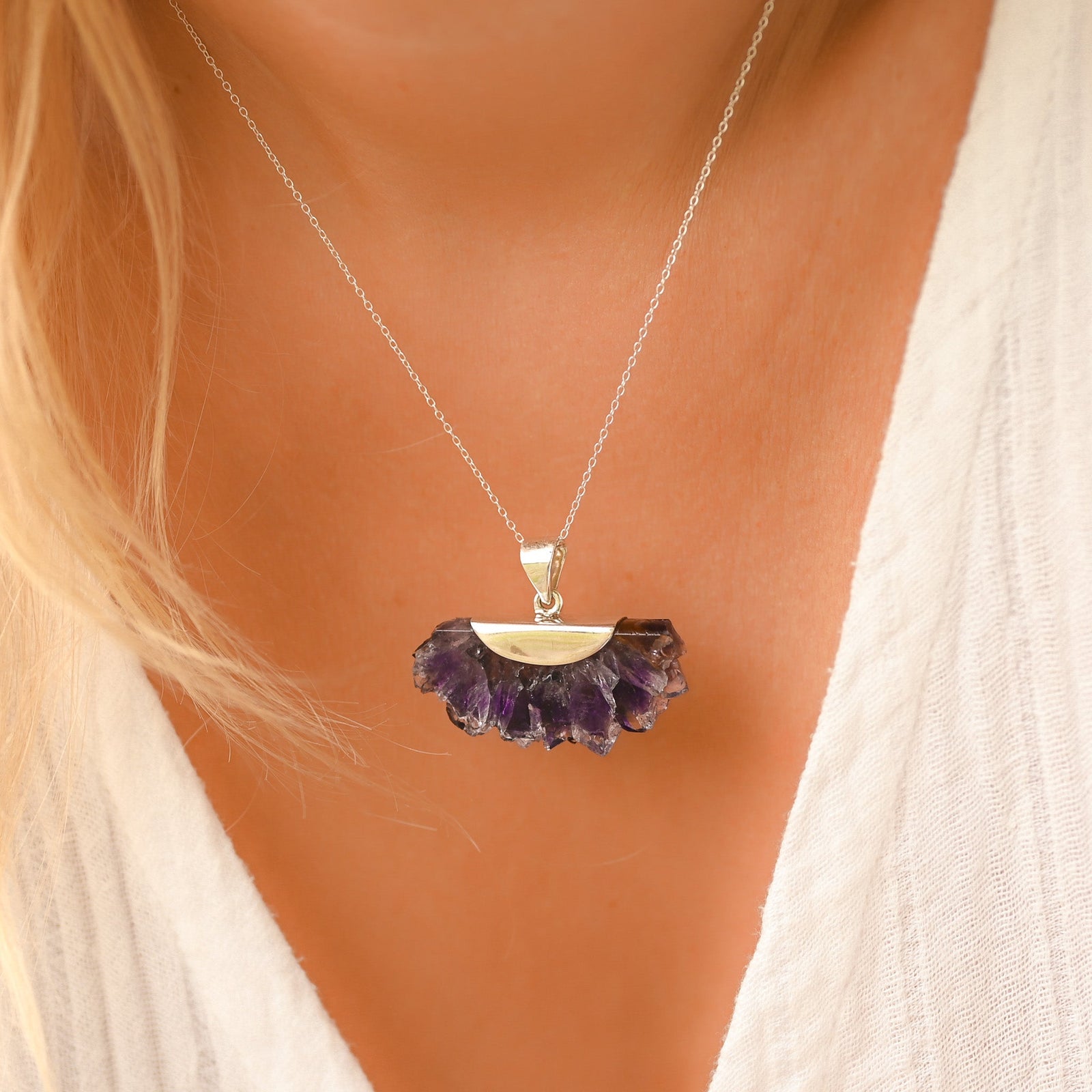 Pendentif en Améthyste solaire ’Etoile d’Uruguay’
