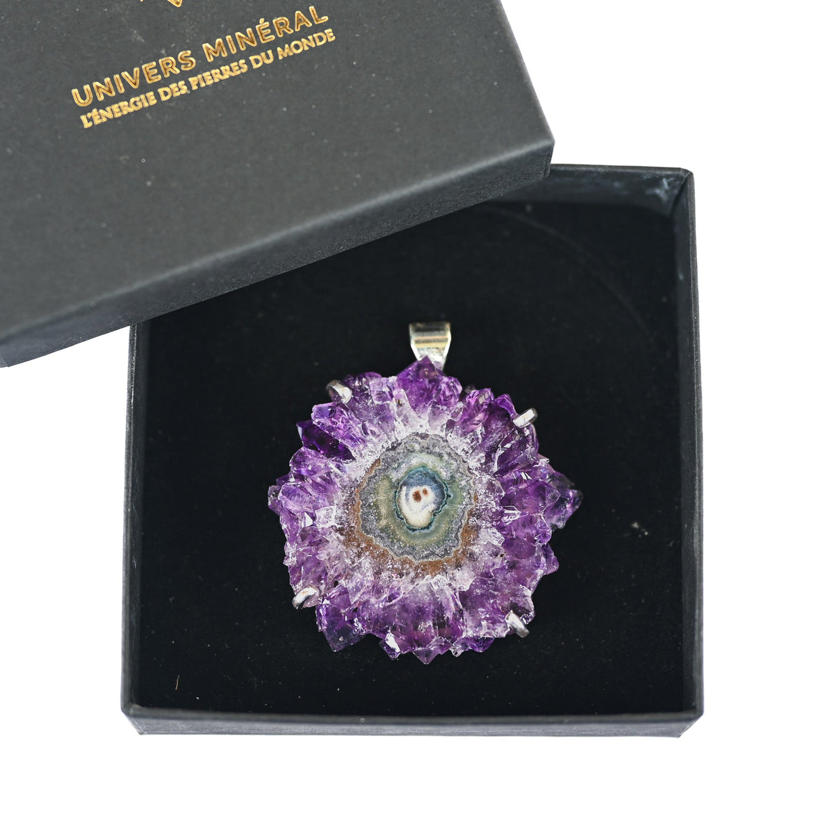 Pendentif en Améthyste solaire ’Etoile d’Uruguay’