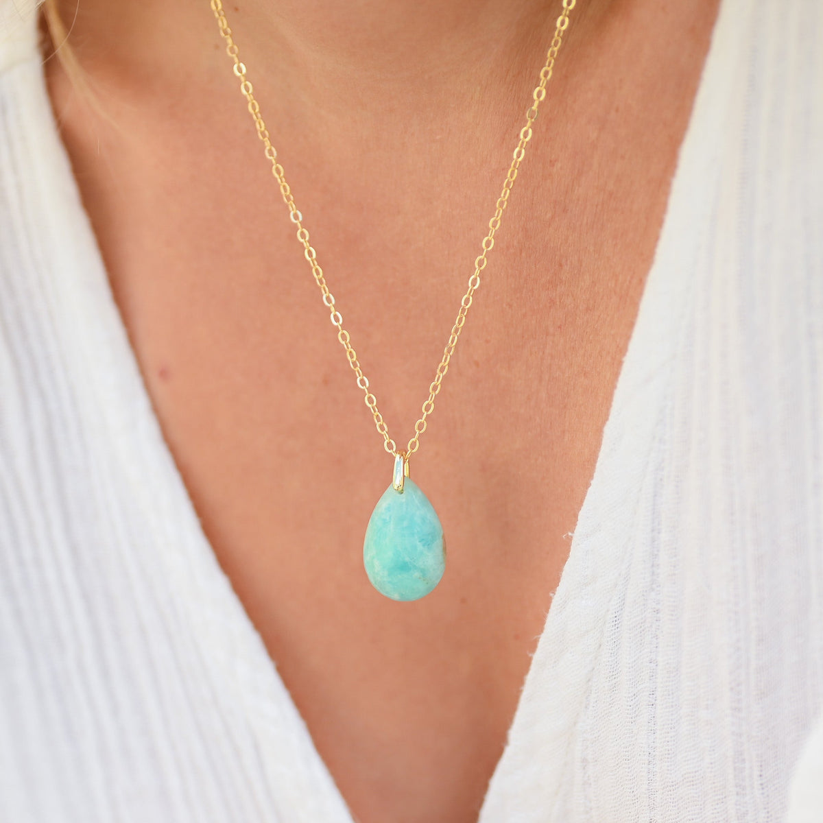 Pendentif en Aragonite Bleue