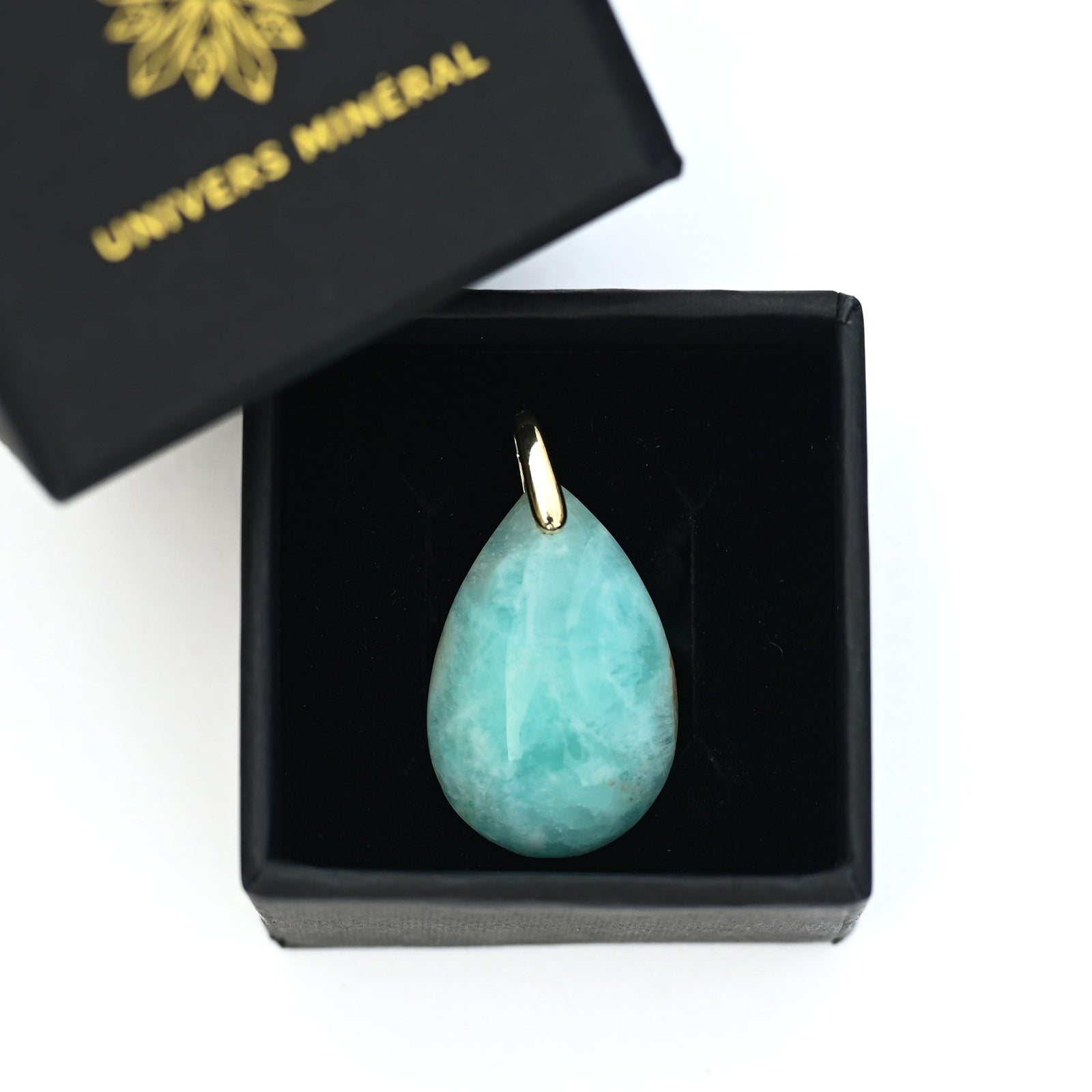 Pendentif en Aragonite Bleue