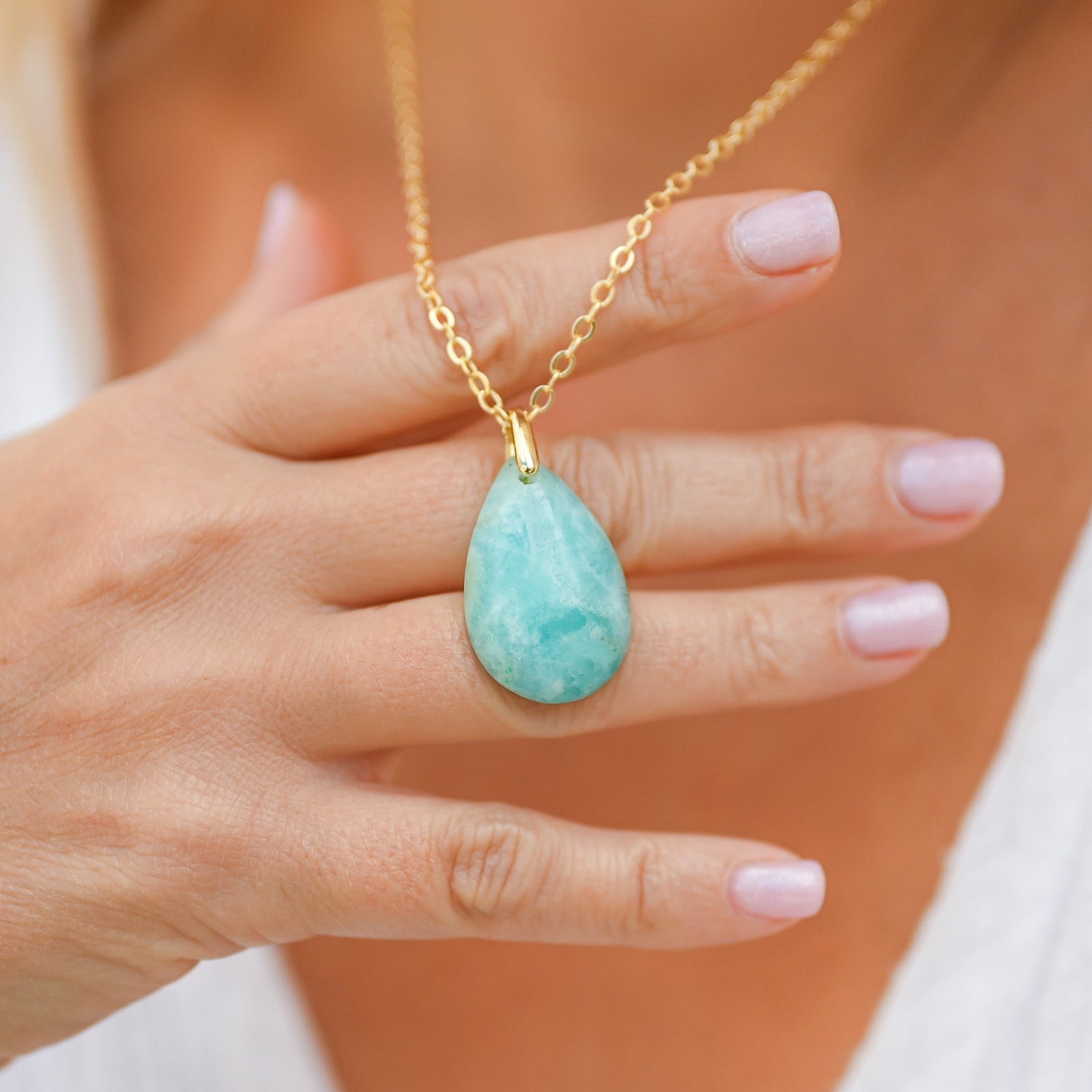 Pendentif en Aragonite Bleue