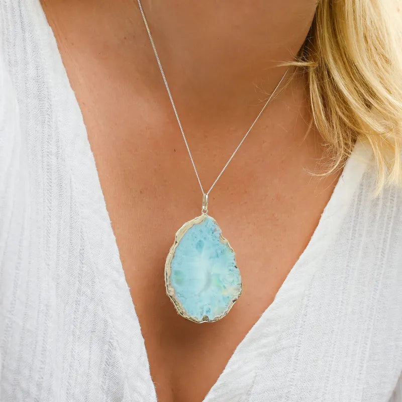 Pendentif en Larimar ’Rêve de Caraïbes’