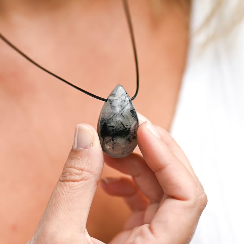 Pendentif en Quartz Tourmaline | Univers Minéral