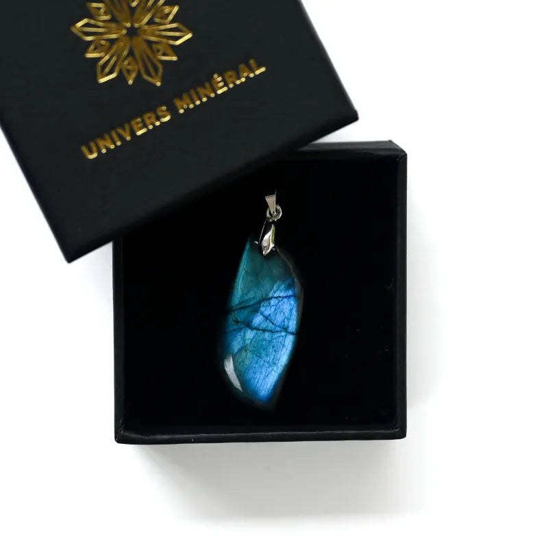 Pendentif labradorite bleue