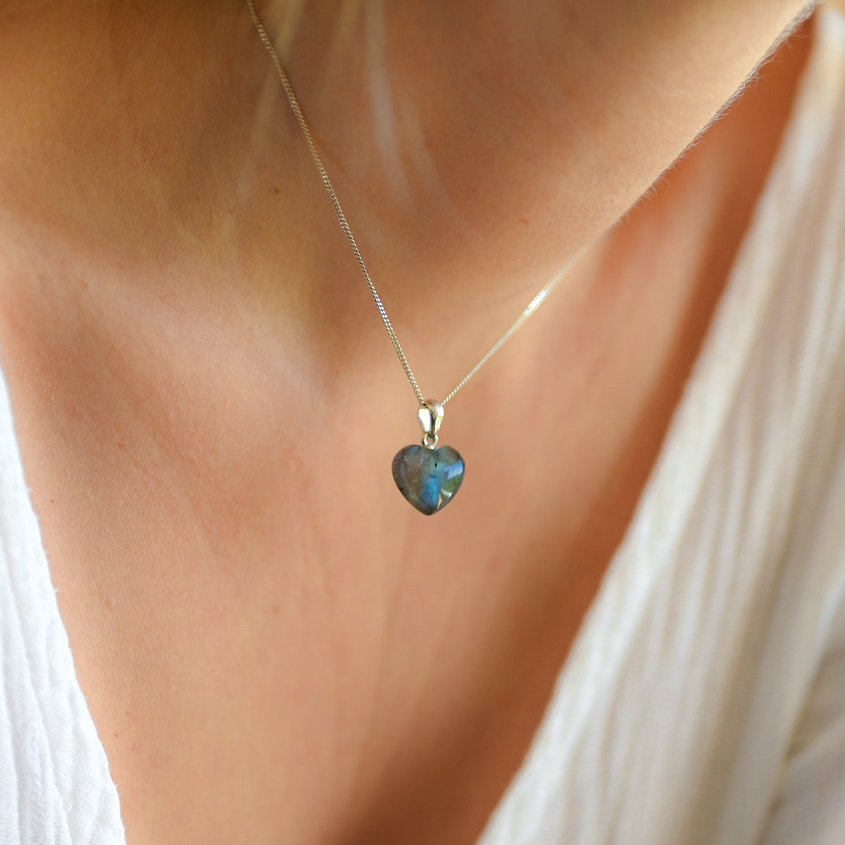 Pendentif Labradorite coeur