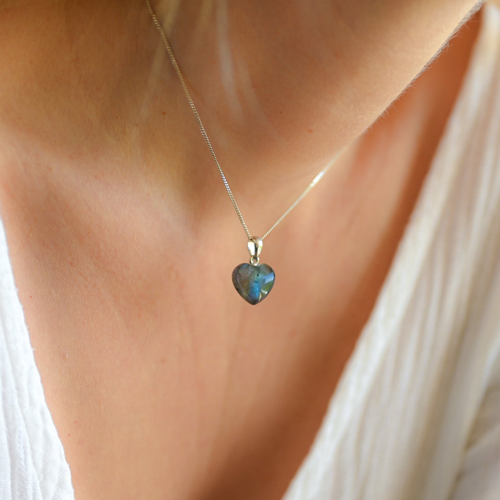 Pendentif Labradorite coeur