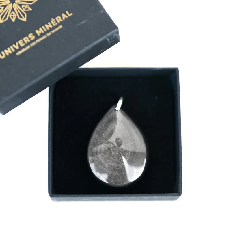 Pendentif Obsidienne Argentée