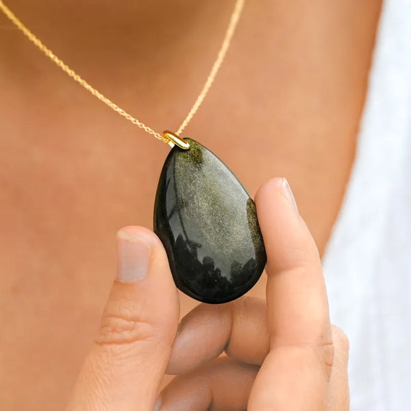 Pendentif en Obsidienne Dorée Qualité Extra Univers Minéral®